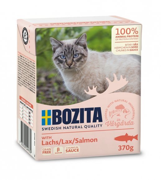 Bozita Feline - Консервы для Кошек - Кусочки в соусе с лососем 370гр