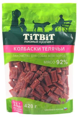 TiTBiT - Лакомство для собак всех пород, Колбаски Миланские, Упаковка XXL, 370 гр TiTBiT - Лакомство для собак всех пород, Колбаски Миланские, Упаковка XXL, 370 гр