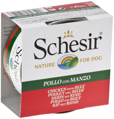 Schesir - Консервы для собак с филе цыпленка и говядиной 150 гр
