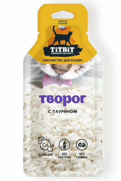 TiTBiT - Творог с таурином для кошек, 15 гр