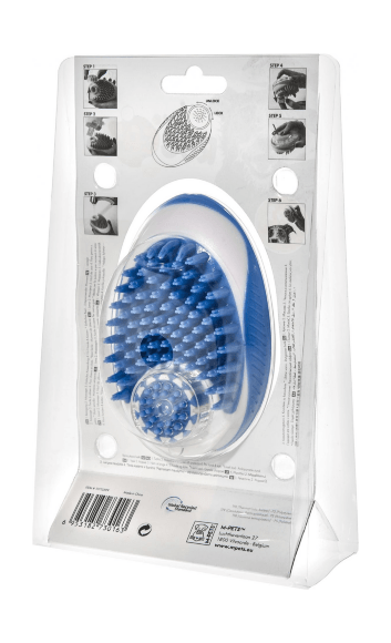 M-Pets - Щетка для мытья животных с дозатором для мыла Rubeaz, Синяя