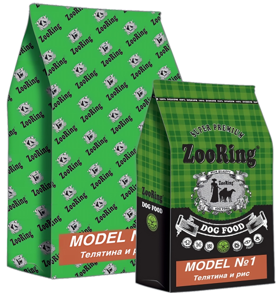 ZooRing - Сухой корм для собак, с телятиной (Model №1)