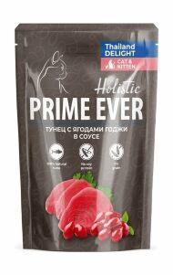 Prime Ever Holistic - Пауч для кошек, Тунец с ягодами годжи, в соусе, 85г