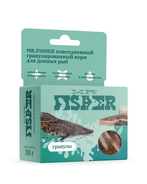 MR.Fisher - Повседневный гранулированный корм для донных рыб 30гр