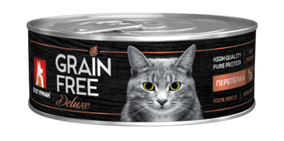 Зоогурман Grain Free - Консервы для кошек, с перепелкой 100гр
