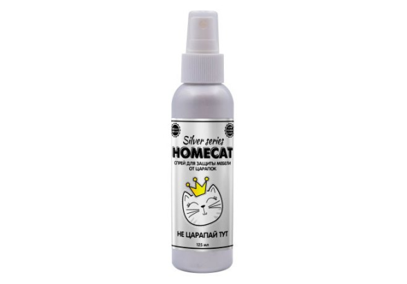 Homecat - Серебряная серия - Не царапай тут, спрей для защиты мебели от царапок 125 мл