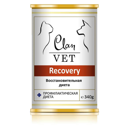 Clan Vet Recovery - Диетические консервы для собак и кошек, восстановительная диета, 340 гр