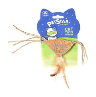 Pet Star - Игрушка для кошек, Подушечка с мятой и перьями, 15*21 см, Текстиль