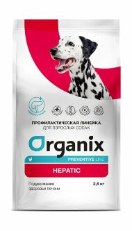 Organix Preventive Line Hepatic - Сухой корм для собак, Поддержание здоровья печени