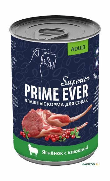 Prime Ever Superior - Консервы для собак, ягнёнок с клюквой, 400г