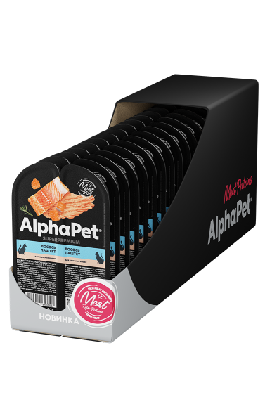 AlphaPet СуперПремиум - Ламистер паштет для кошек, Лосось 80 гр