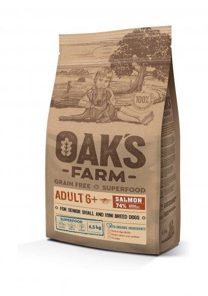 Oak's Farm - Сухой корм для собак старше 6 лет, с лососем
