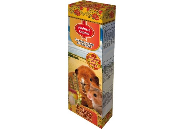 Родные Корма - Лакомые палочки для грызунов, яично - медовые 2шт, 50гр