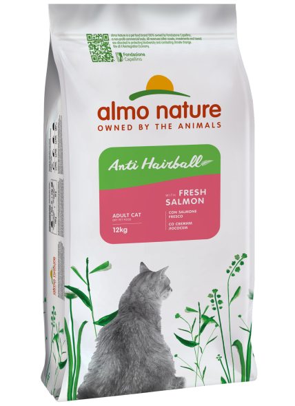 Almo Nature Холистик - Сухой корм для взрослых кошек, для выведения шерсти из желудка, со свежим лососем
