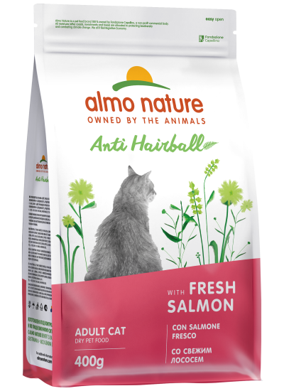 Almo Nature Холистик - Сухой корм для взрослых кошек, для выведения шерсти из желудка, со свежим лососем