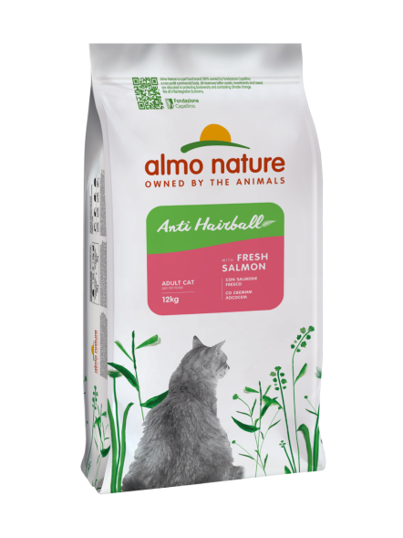 Almo Nature Холистик - Сухой корм для взрослых кошек, для выведения шерсти из желудка, со свежим лососем