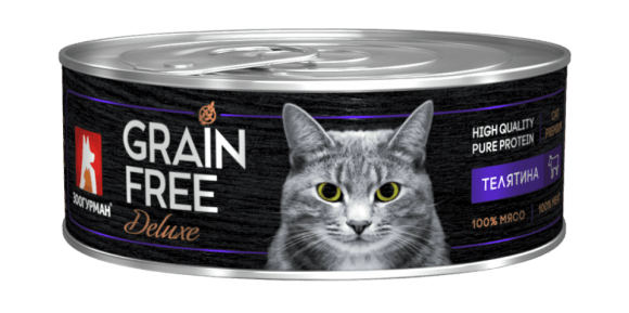 Зоогурман Grain Free - Консервы для кошек, с телятиной 100гр