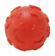 Homepet мяч, игрушка для собак, с рельефными косточками и с пищалкой, 6см
