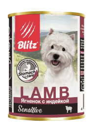 Blitz Sensitive Dog Lamb & Turkey - Консервы для собак всех пород и возрастов, с Ягненком и Индейкой