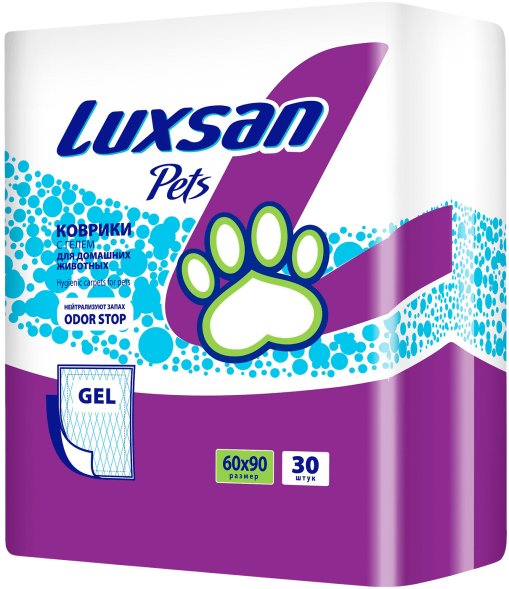 Luxsan - Пеленки для животных, 60*90 см (гелевый абсорбент), 30 шт