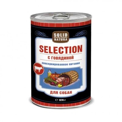 Solid Natura Selection - Корм консервированный для собак, С говядиной, 970г