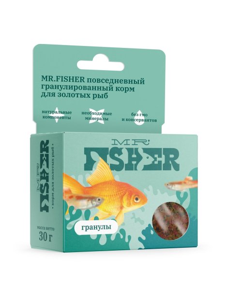 MR.Fisher - Повседневный гранулированный корм для золотых рыб 30гр