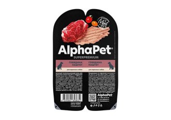 AlphaPet СуперПремиум - Ламистер паштет для собак, Говядина 100 гр