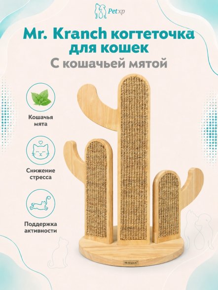Mr. Kranch - Когтеточка для кошек, с кошачьей мятой, кактус