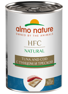 Almo Nature HFC - Корм консервированный полнорационный для собак с треской и тунцом 340 г Almo Nature HFC - Корм консервированный полнорационный для собак с треской и тунцом 340 г