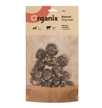 Organix - Премиум лакомство митбол говяжий с фруктами 50гр