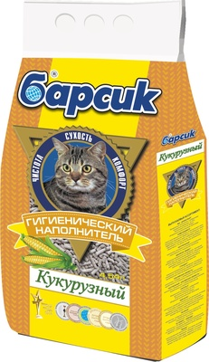 Барсик - Кукурузный наполнитель, 4.54 л