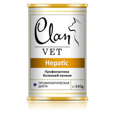 Clan Vet Hepatic - Диетические консервы для собак, профилактика болезней печени 340 гр Clan Vet Hepatic - Диетические консервы для собак, профилактика болезней печени 340 гр