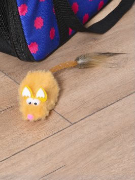 PetSHOP - Игрушка для кошек "Мышка с меховой кисточкой",рыжая