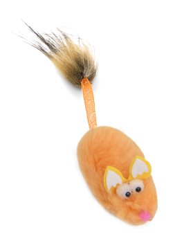 PetSHOP - Игрушка для кошек "Мышка с меховой кисточкой",рыжая