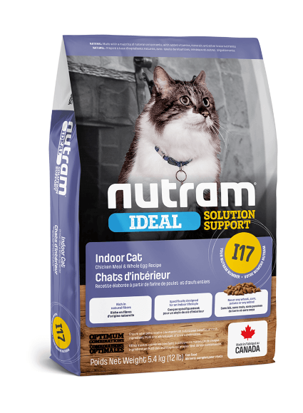 Nutram I17 Indoor Cat - Сухой корм для домашних кошек, с лососем и курицей