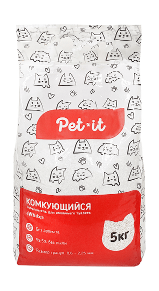 Pet-it - Комкующийся наполнитель для кошек White, Без аромата