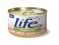 LifeCat Salmon - Консервы для кошек с лососем и курицей в бульоне 85гр