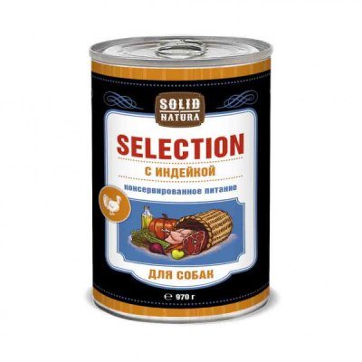Solid Natura Selection - Корм консервированный для собак, С индейкой, 970г