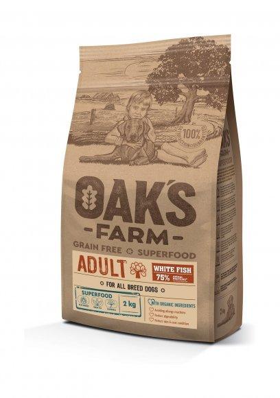 Oak's Farm - Сухой корм для собак всех пород, с белой рыбой