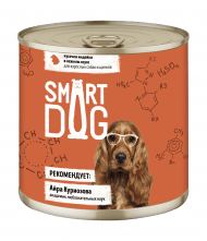Smart Dog - Консервы для собак и щенков кусочки индейки в нежном соусе