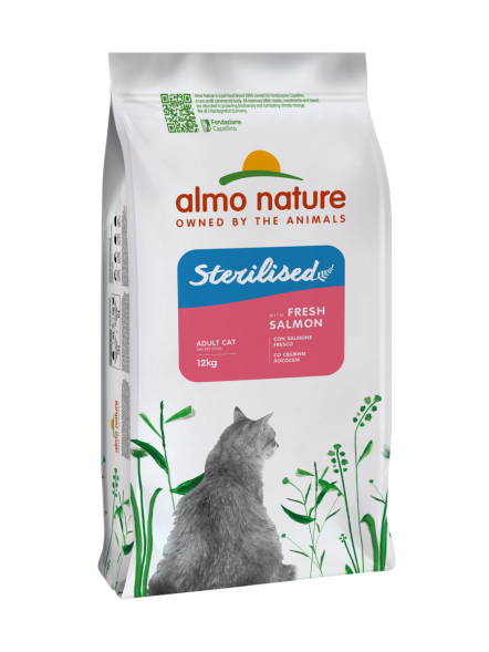 Almo Nature Холистик Sterilised - Сухой корм для стерилизованных кошек, со свежим лососем