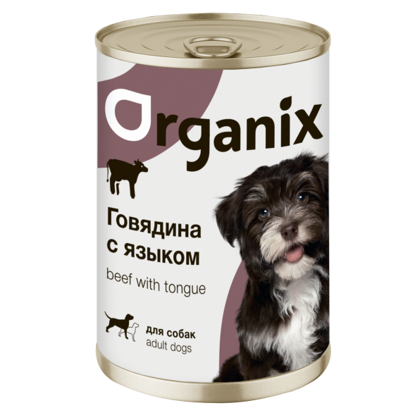Organix - Консервы для собак с говядиной и языком