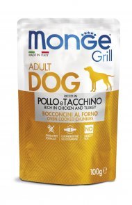Monge Dog Grill Pouch - Паучи для собак курица с индейкой 100гр