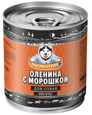 Погрызухин - Консервы для собак, оленина с морошкой