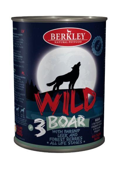 Berkley Wild №3 Boar - консервы для собак с кабаном, пастернаком, сладким луком и лесными ягодами 400 гр
