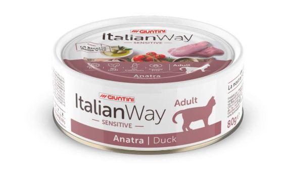 Italian Way Sensitive - Консервы для кошек с уткой 80гр
