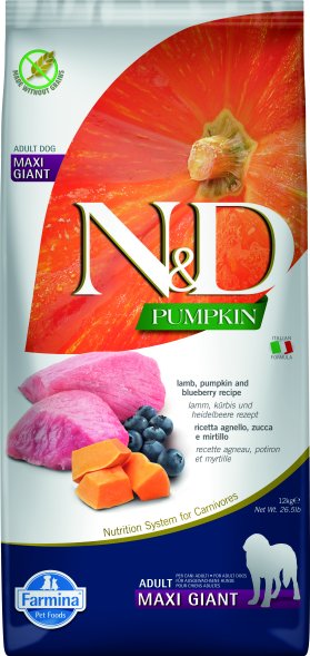 Farmina N&amp;amp;D Pumpkin - Сухой корм для взрослых собак гигантских пород, Ягненок с Черникой 12 кг