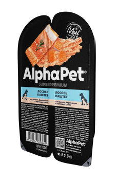 AlphaPet СуперПремиум - Ламистер паштет для щенков беременных и кормящих собак, Лосось 100 гр