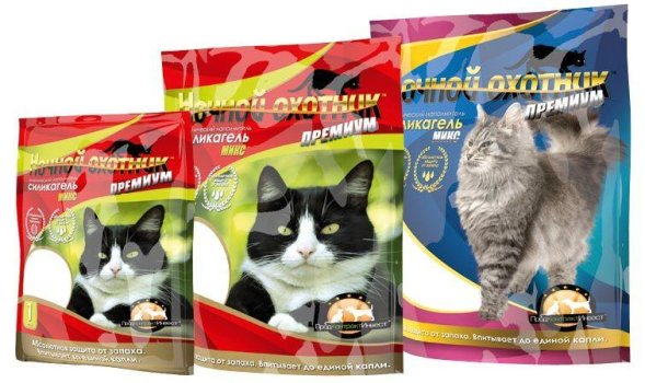 Ночной Охотник - Силикагельевый наполнитель для кошачьего туалета Микс 3л