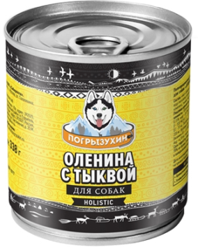 Погрызухин - Консервы для собак, оленина с тыквой